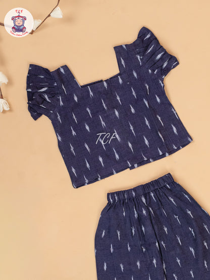 Purple - Girls Readymade Ikat Pyjama Sets
