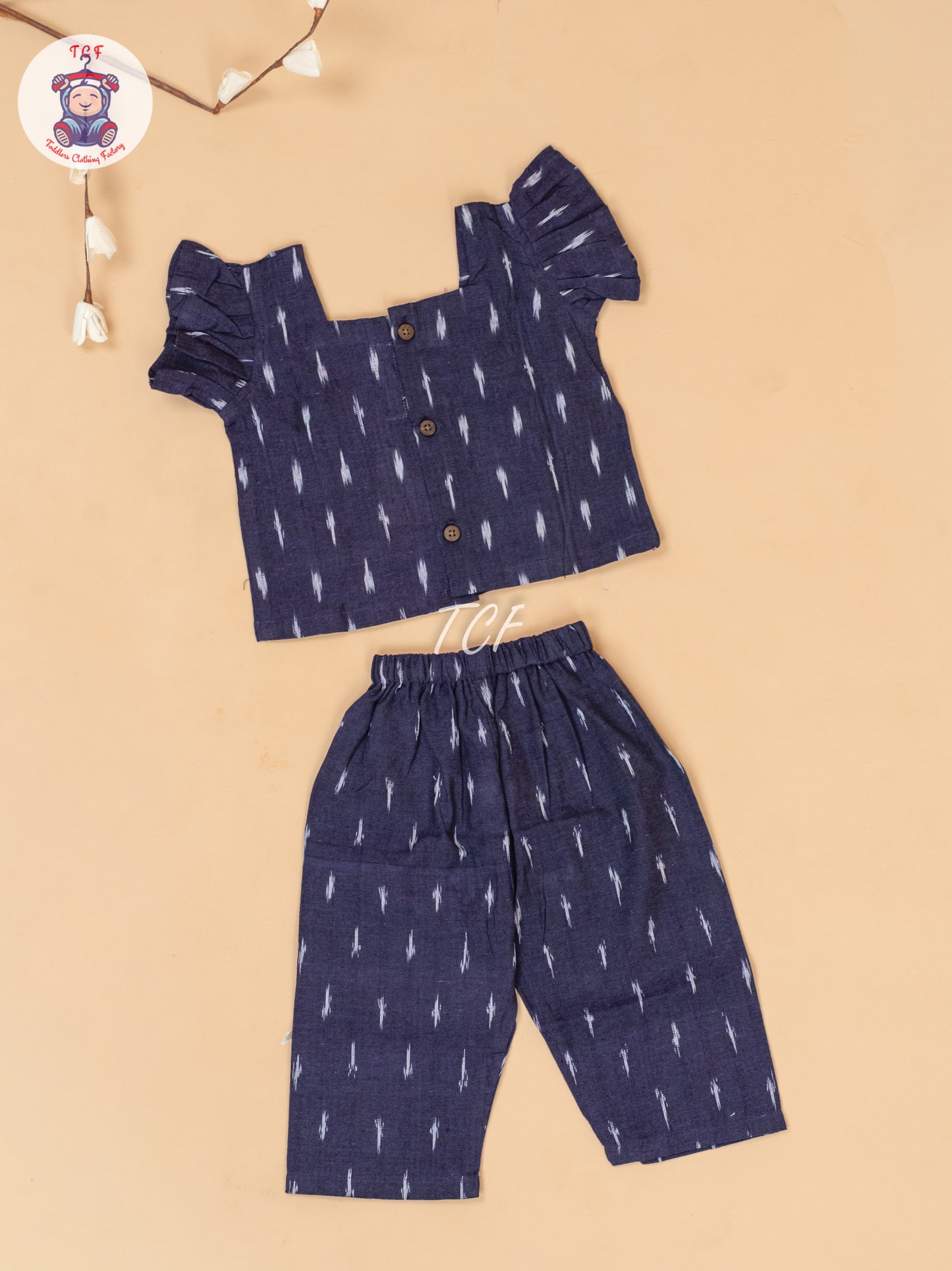 Purple - Girls Readymade Ikat Pyjama Sets