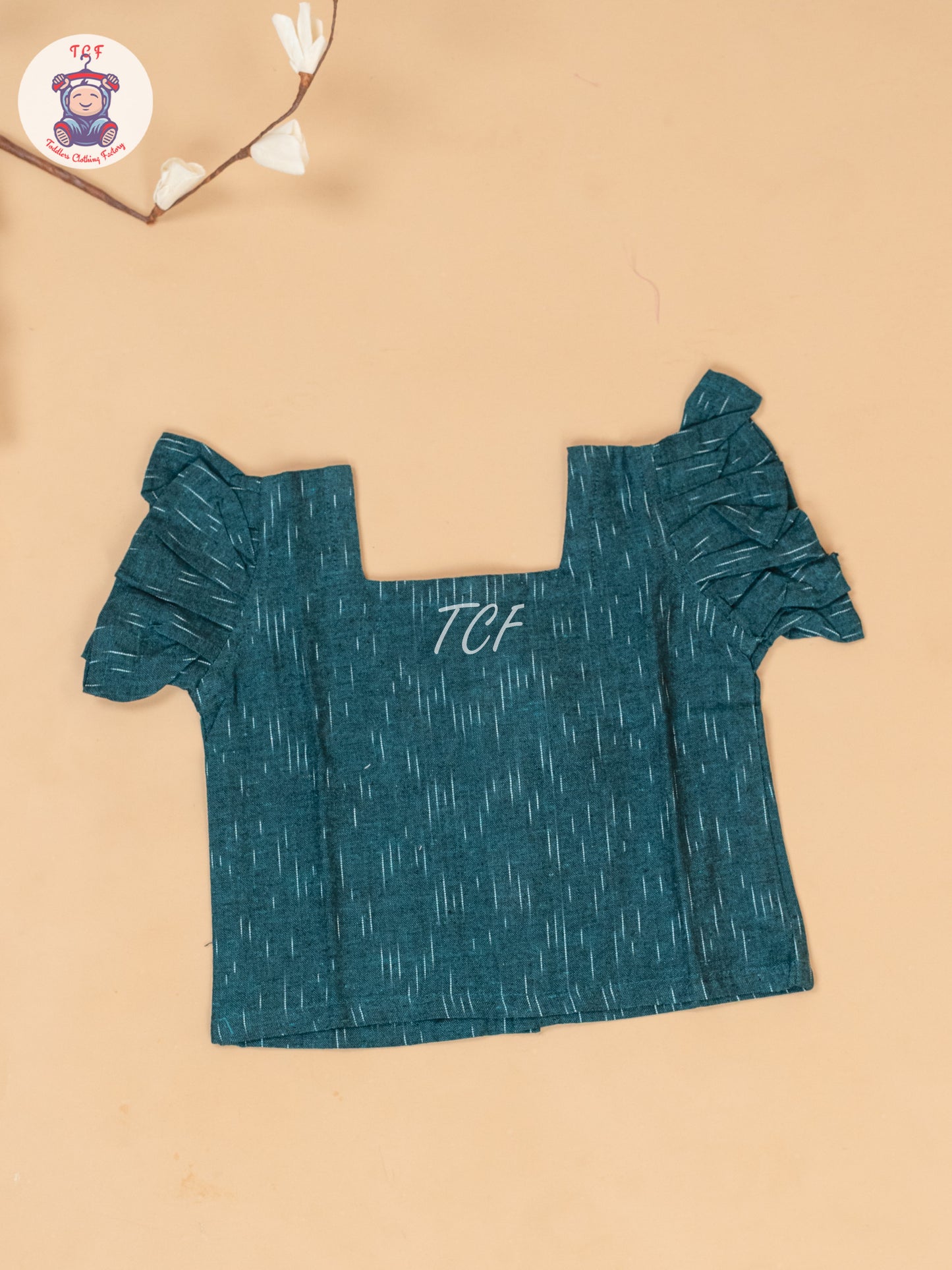 Teal Green - Girls Readymade Ikat Pyjama Sets
