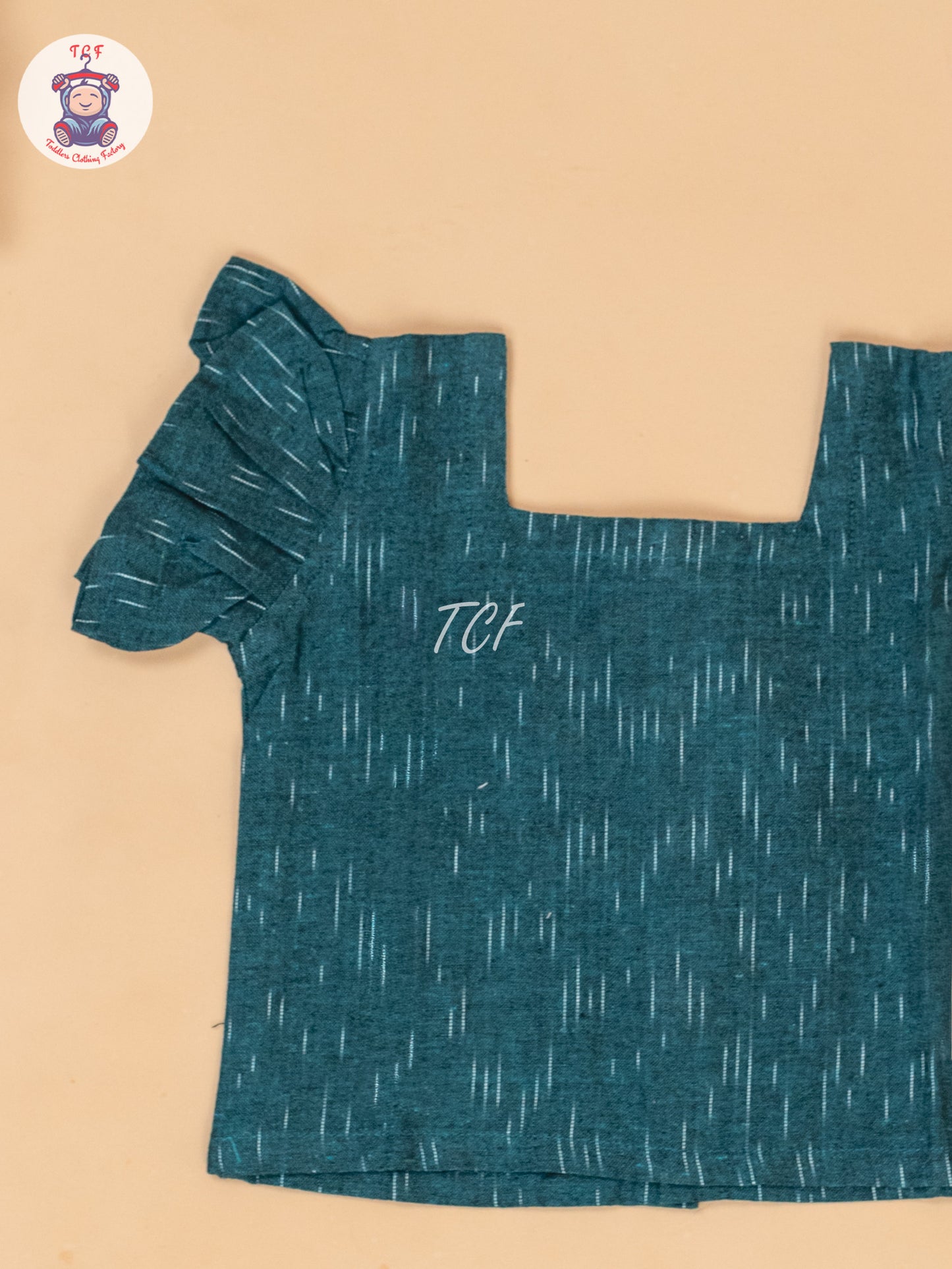 Teal Green - Girls Readymade Ikat Pyjama Sets