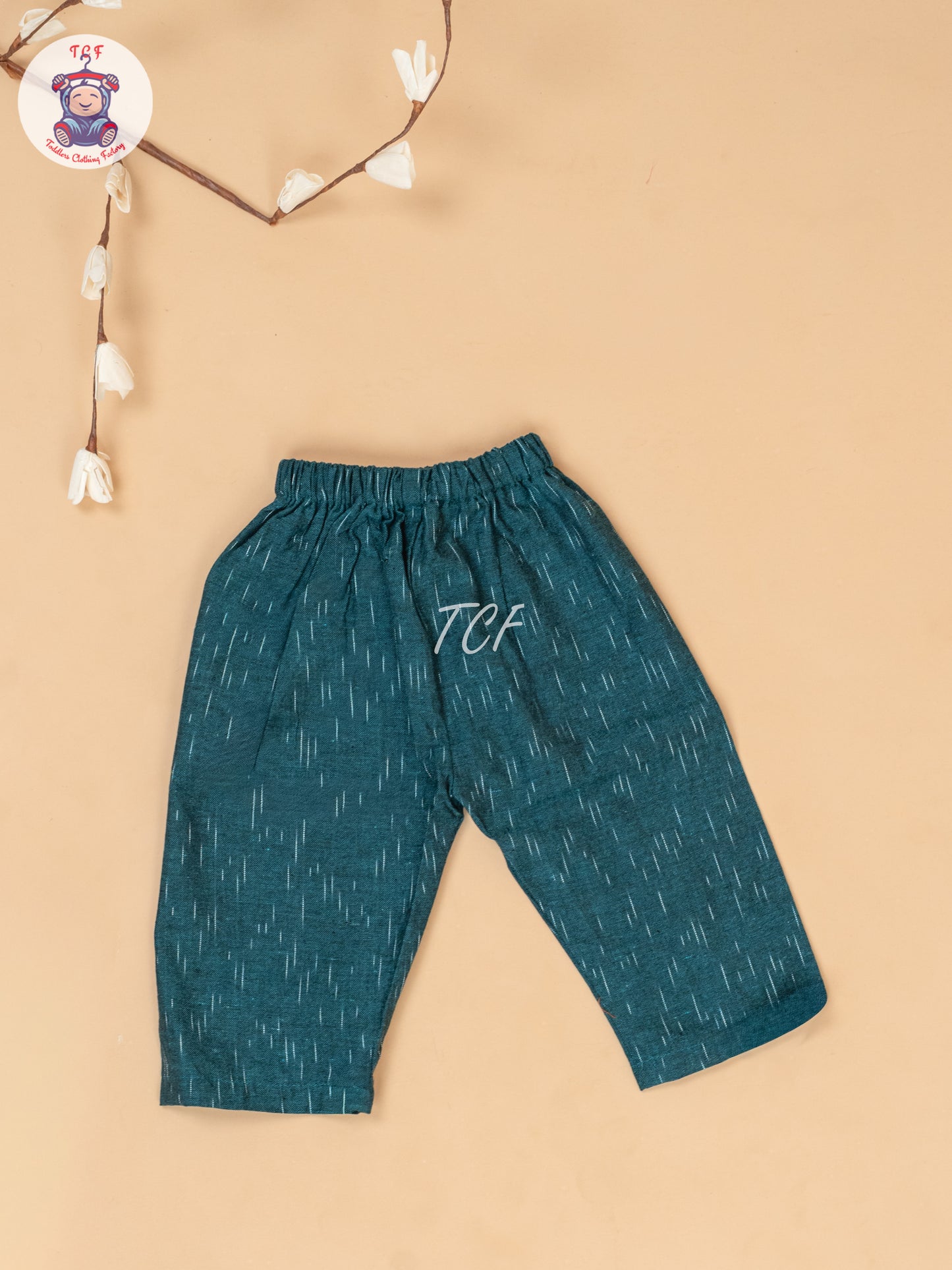 Teal Green - Girls Readymade Ikat Pyjama Sets