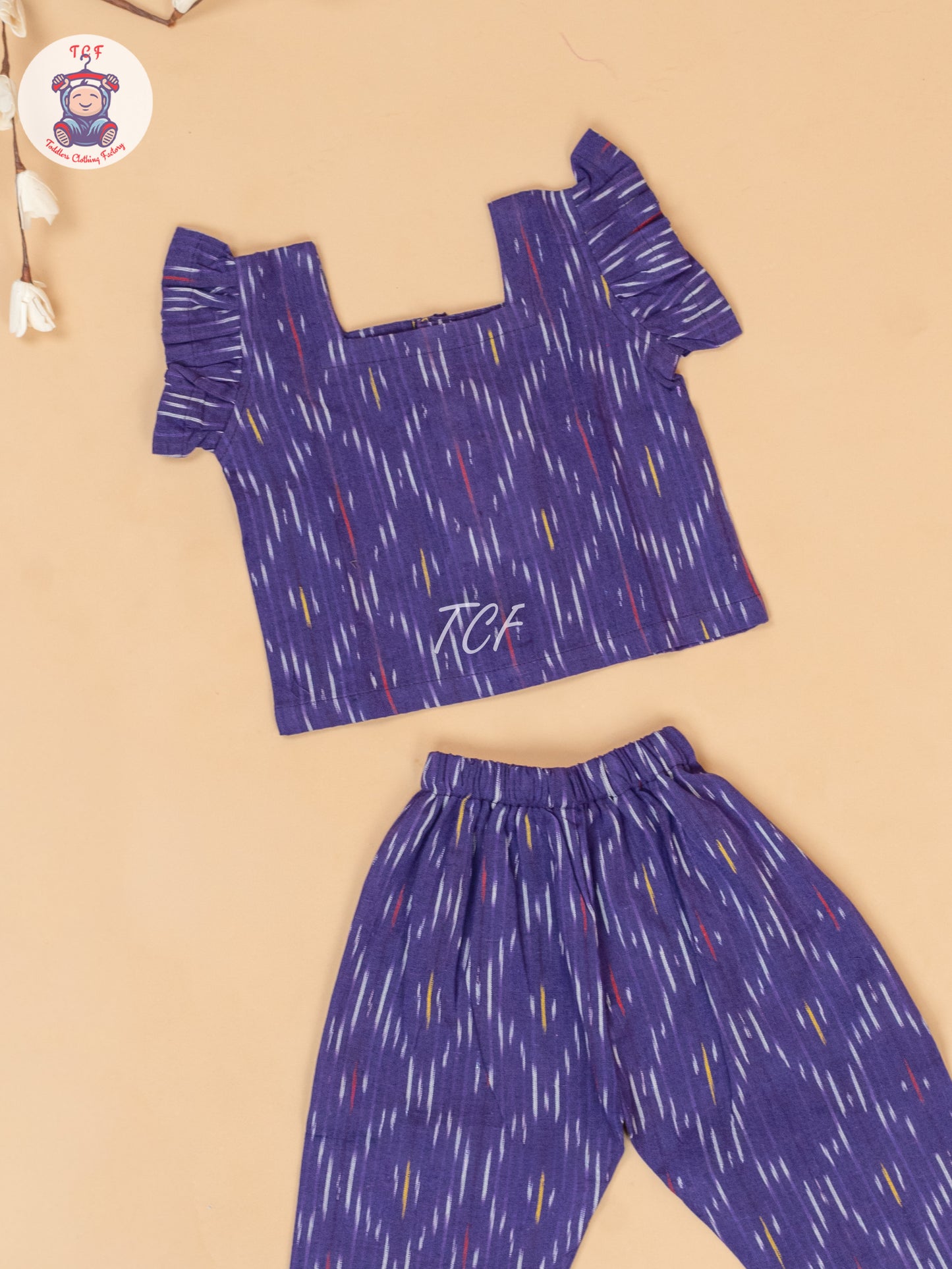 Violet - Girls Readymade Ikat Pyjama Sets