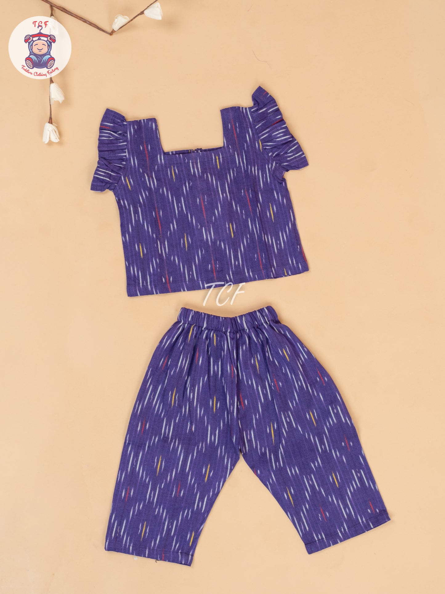Violet - Girls Readymade Ikat Pyjama Sets