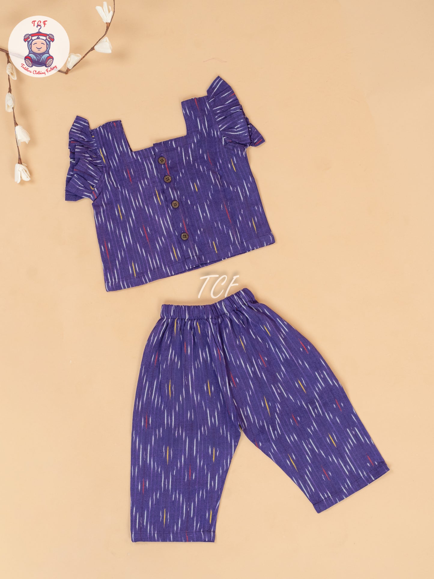Violet - Girls Readymade Ikat Pyjama Sets