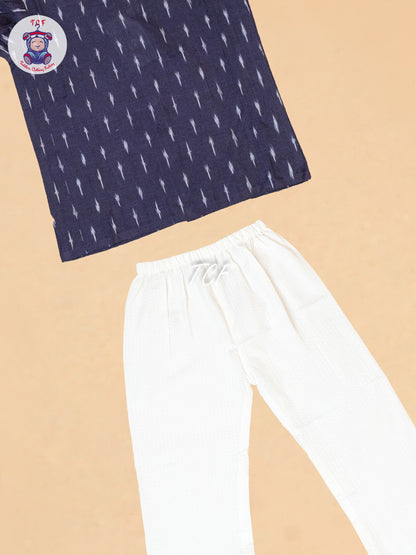 Purple & White - Girls Readymade Ikat Co-ords Sets