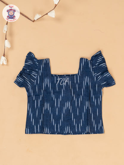 Navy Blue - Girls Readymade Ikat Pyjama Sets