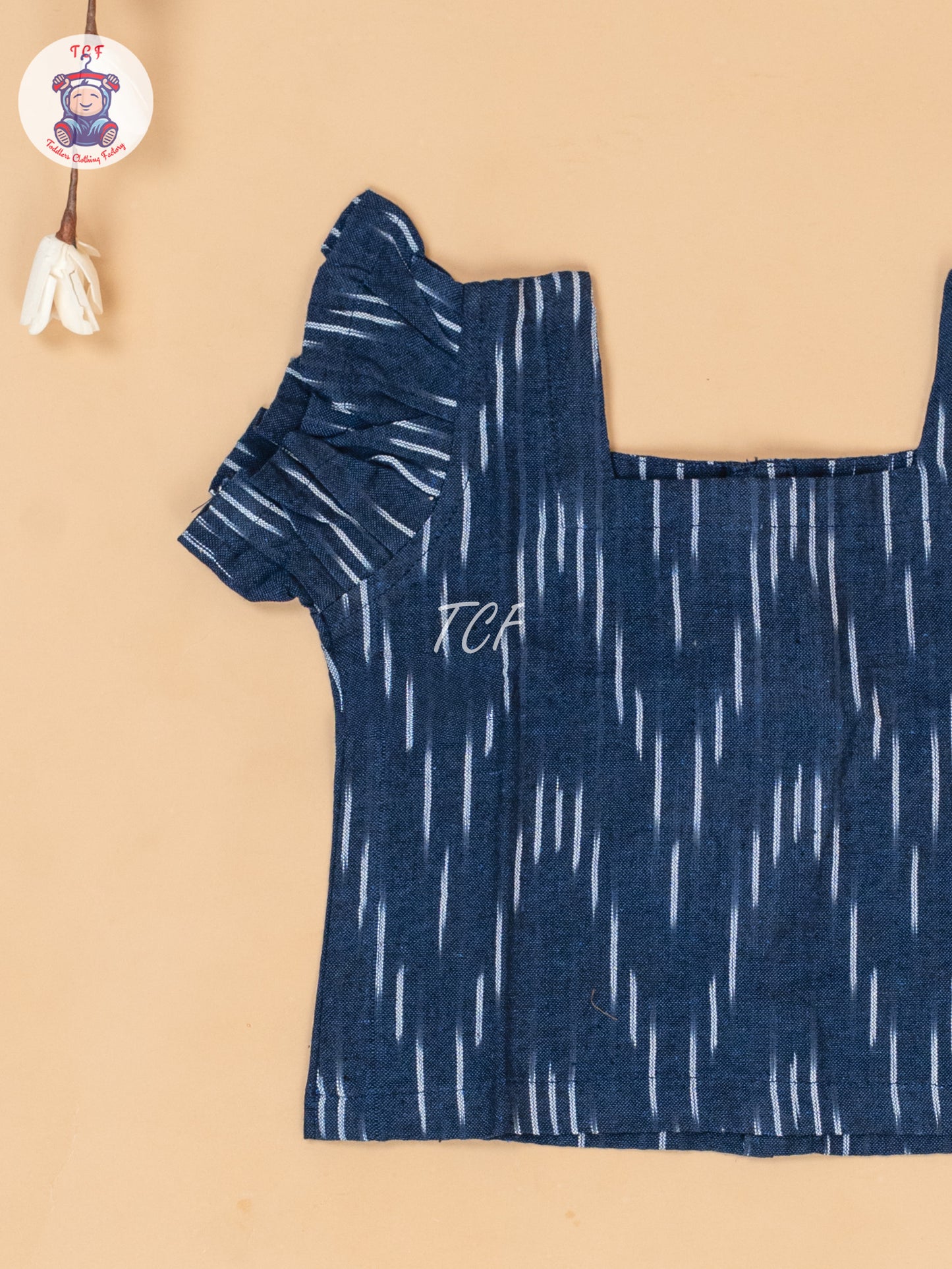 Navy Blue - Girls Readymade Ikat Pyjama Sets