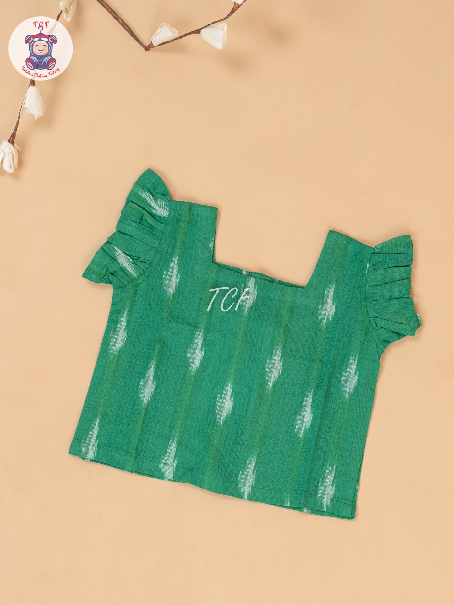 Green - Girls Readymade Ikat Pyjama Sets
