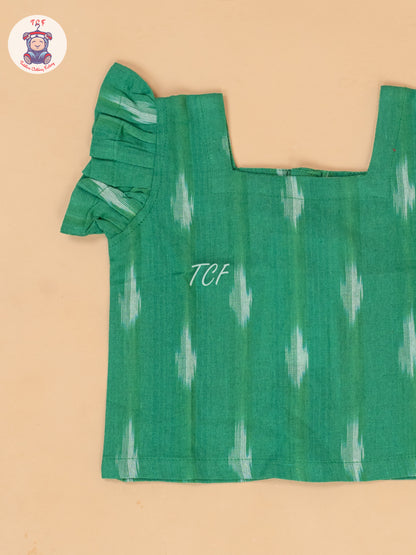 Green - Girls Readymade Ikat Pyjama Sets