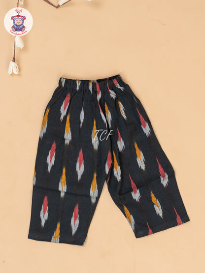 Black - Girls Readymade Ikat Pyjama Sets