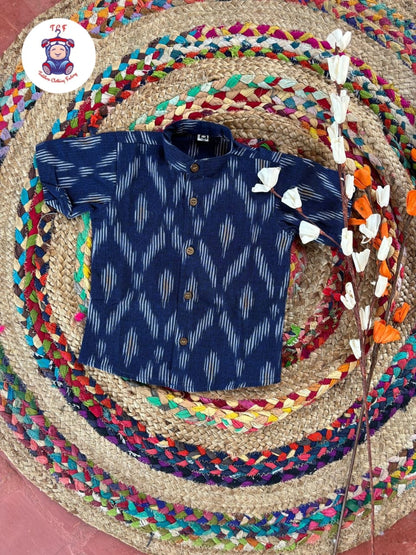 Blue - Boys Readymade Ikat Shirts