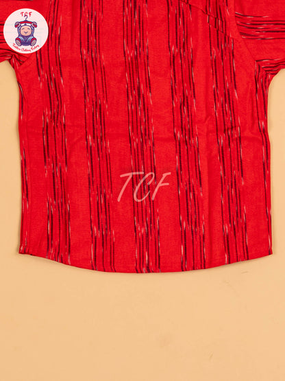 Red - Boys Readymade Ikat Shirt