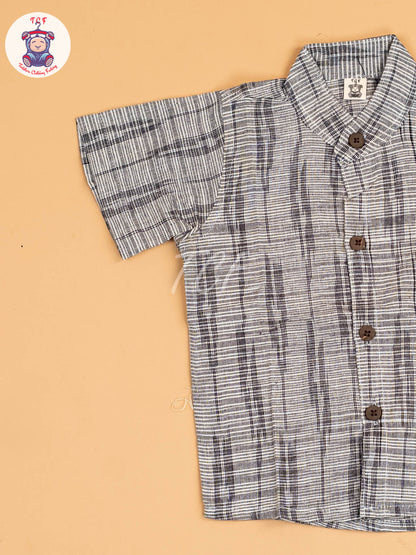 Grey - Boys Readymade Ikat Shirt
