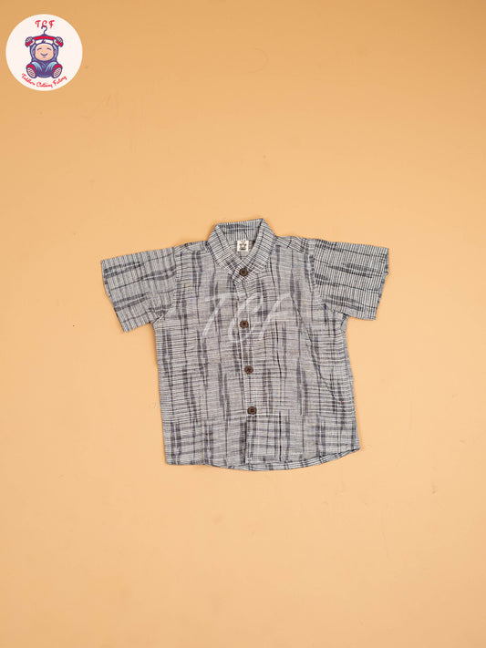 Grey - Boys Readymade Ikat Shirt