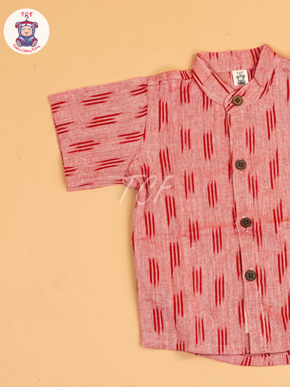 Brown - Boys Readymade Ikat Shirt
