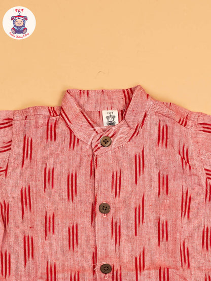 Brown - Boys Readymade Ikat Shirt