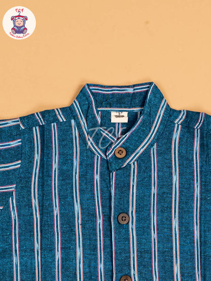 Blue - Boys Readymade Ikat Shirt