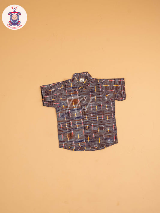 Grey & Mustard - Boys Readymade Ikat Shirt
