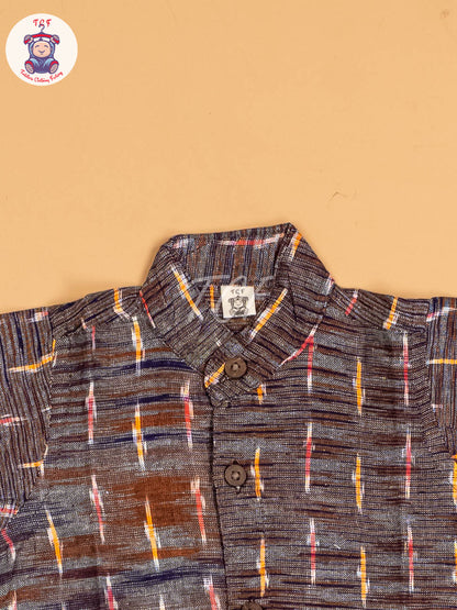 Grey & Mustard - Boys Readymade Ikat Shirt