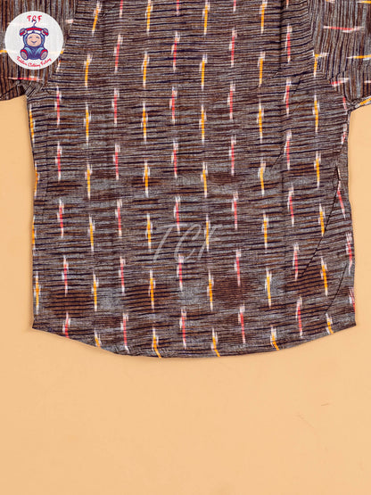 Grey & Mustard - Boys Readymade Ikat Shirt