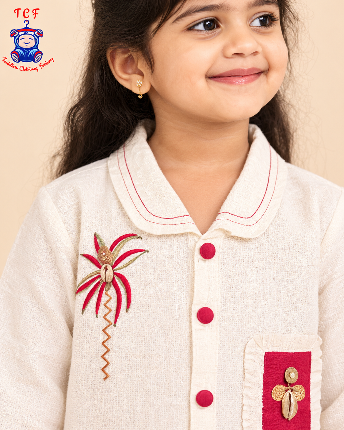 Ruby Bloom Embroidered Kurta Palazzo Set for Girls