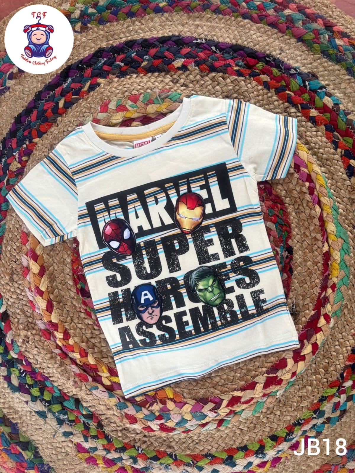 Cream Marvel Super Heroes - Boys Readymade T-Shirts