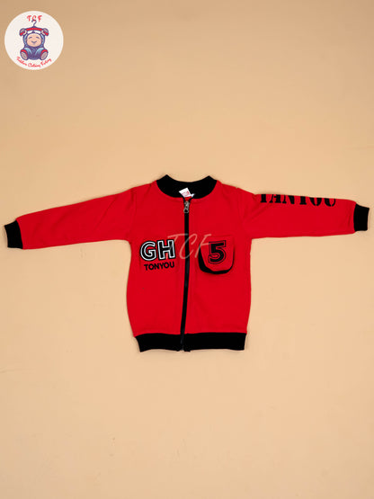 Red & Black Boys Joggers Sets