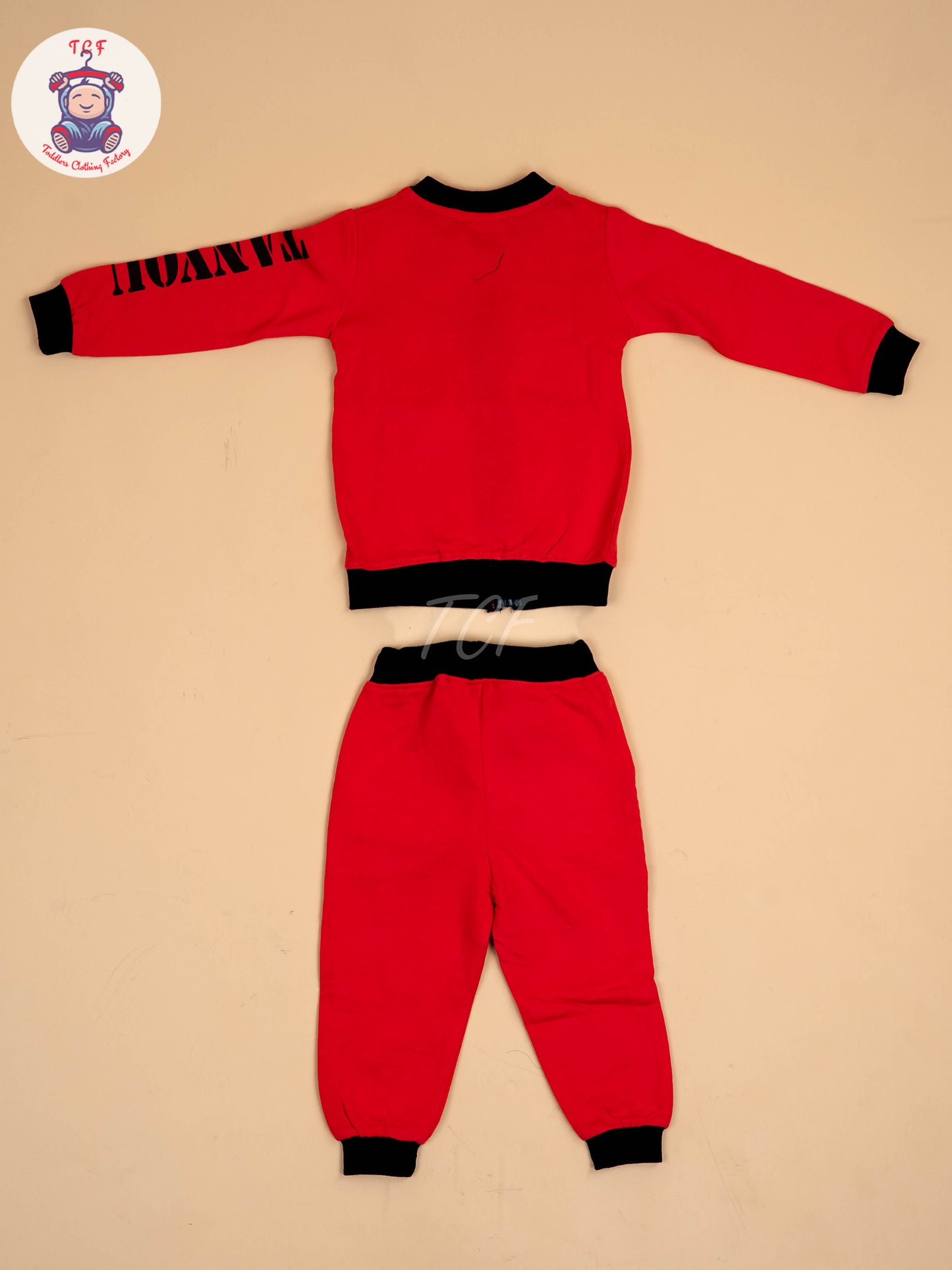 Red & Black Boys Joggers Sets