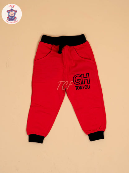 Red & Black Boys Joggers Sets