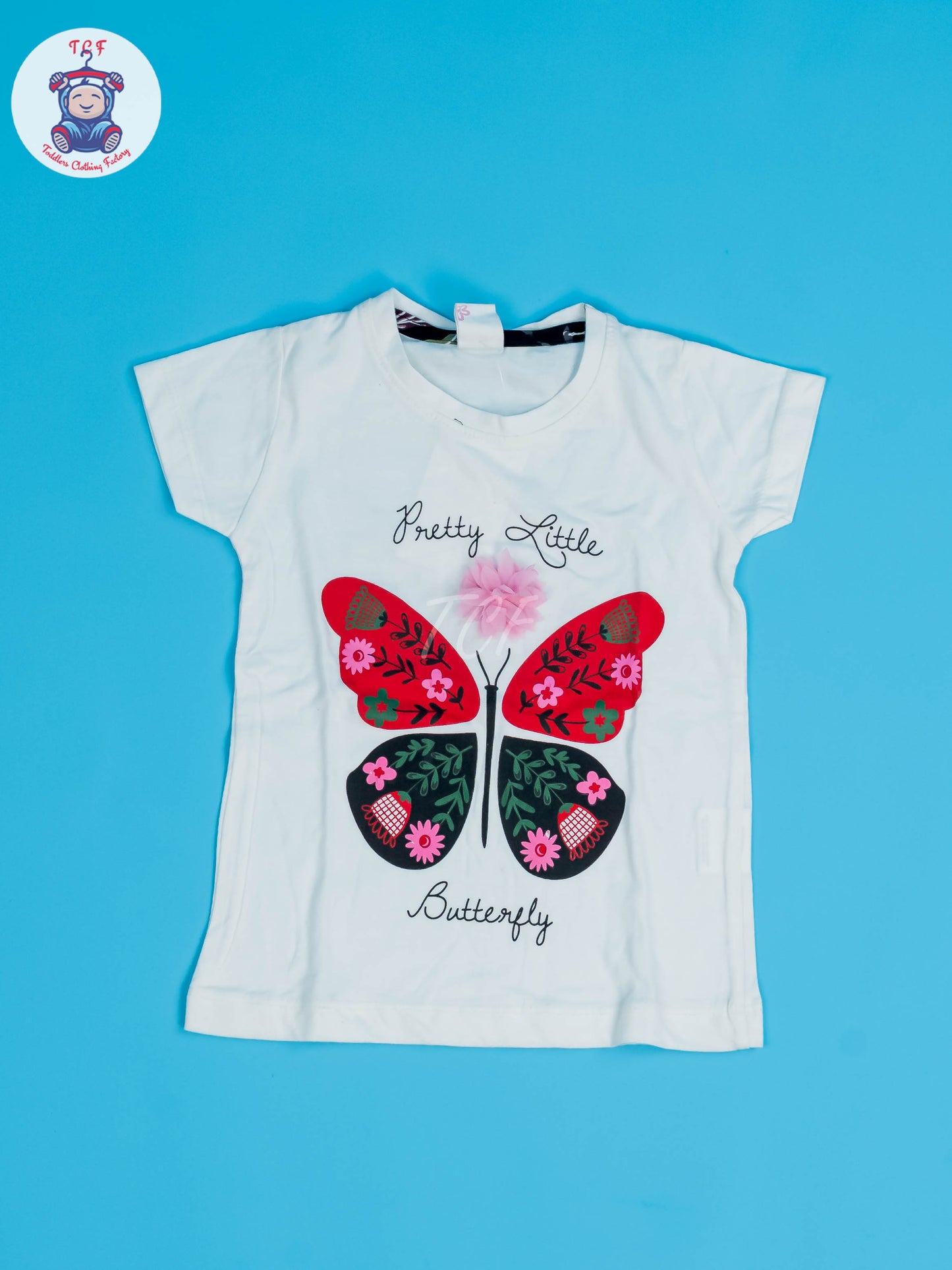 White & Black - Girls Floral Night Wear