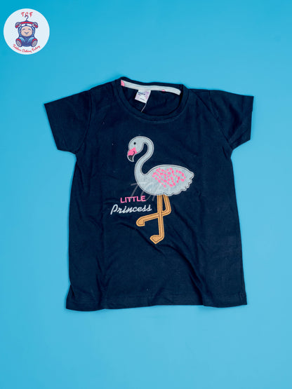 Navy Blue & Grey - Girls Floral Night Wear