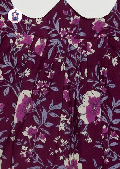 Purple  - Girls Readymade Pan Collor Jaipuri Frocks
