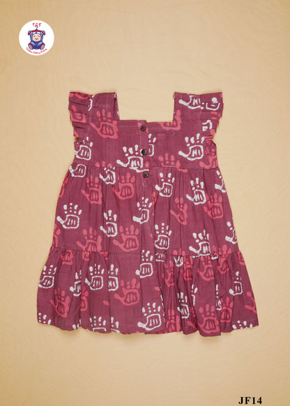 Light Pink - Girls Readymade Jaipuri Frocks
