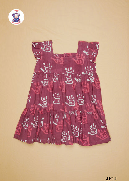 Light Pink - Girls Readymade Jaipuri Frocks