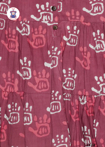 Light Pink - Girls Readymade Jaipuri Frocks