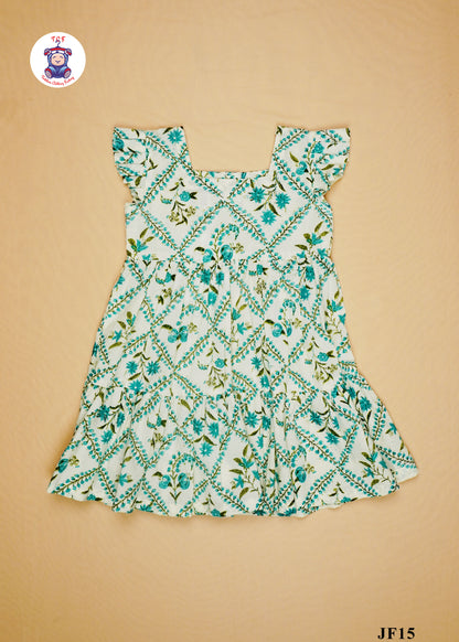 White - Girls Readymade Jaipuri Frocks