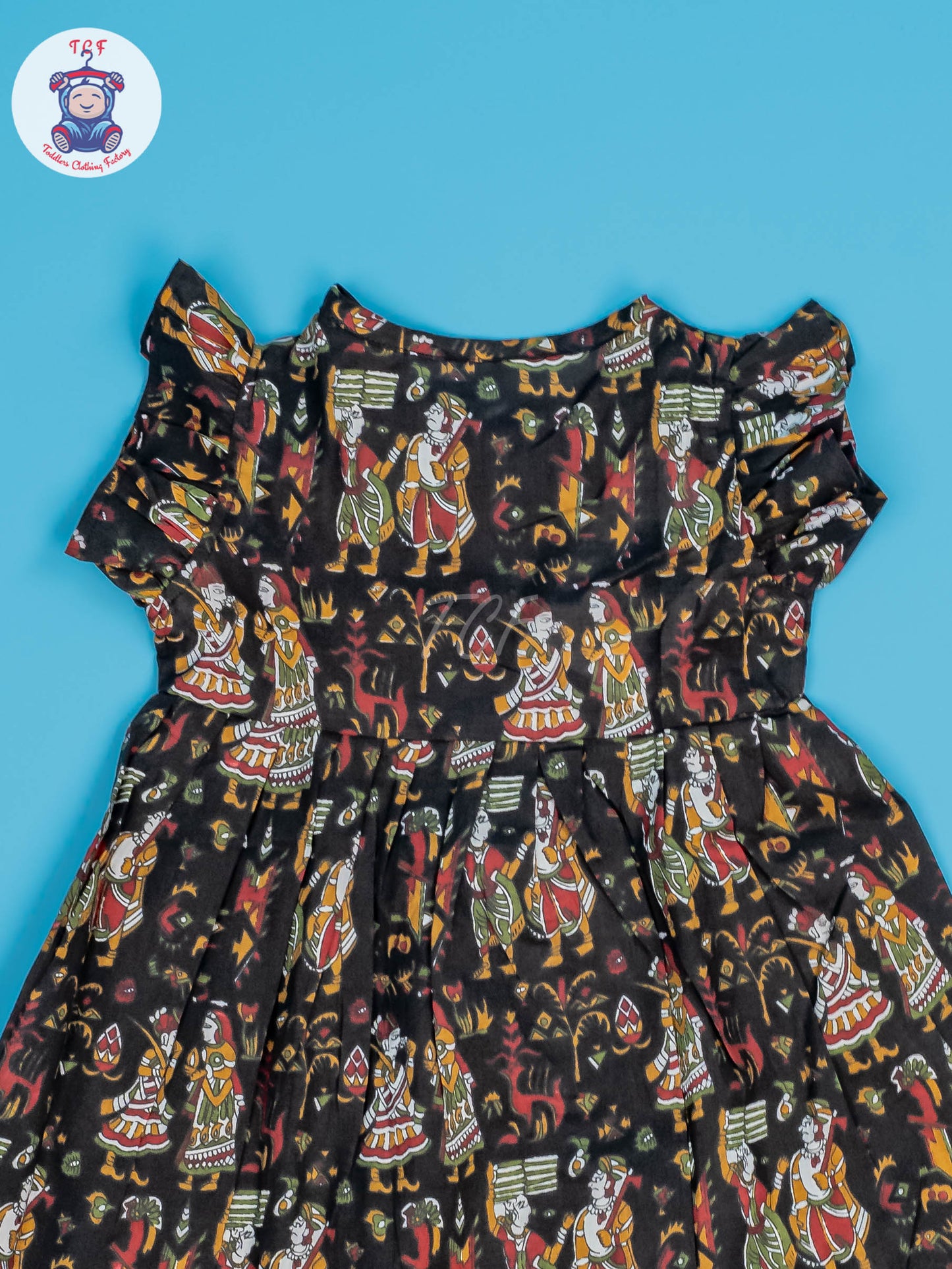 Black Dancing Doll - Girls Readymade Jaipuri Cotton Frocks