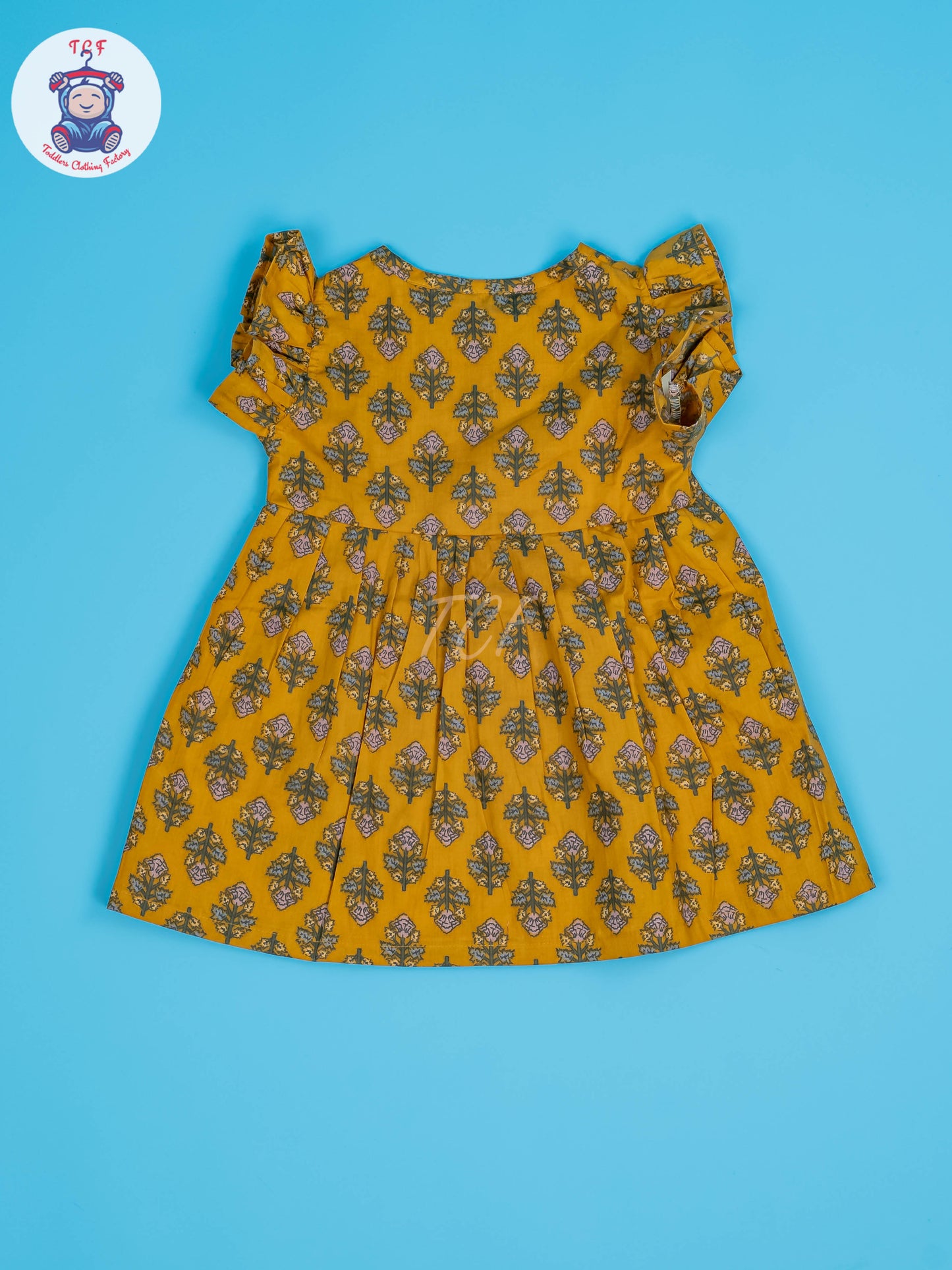 Mustard Floral - Girls Readymade Jaipuri Cotton Frocks
