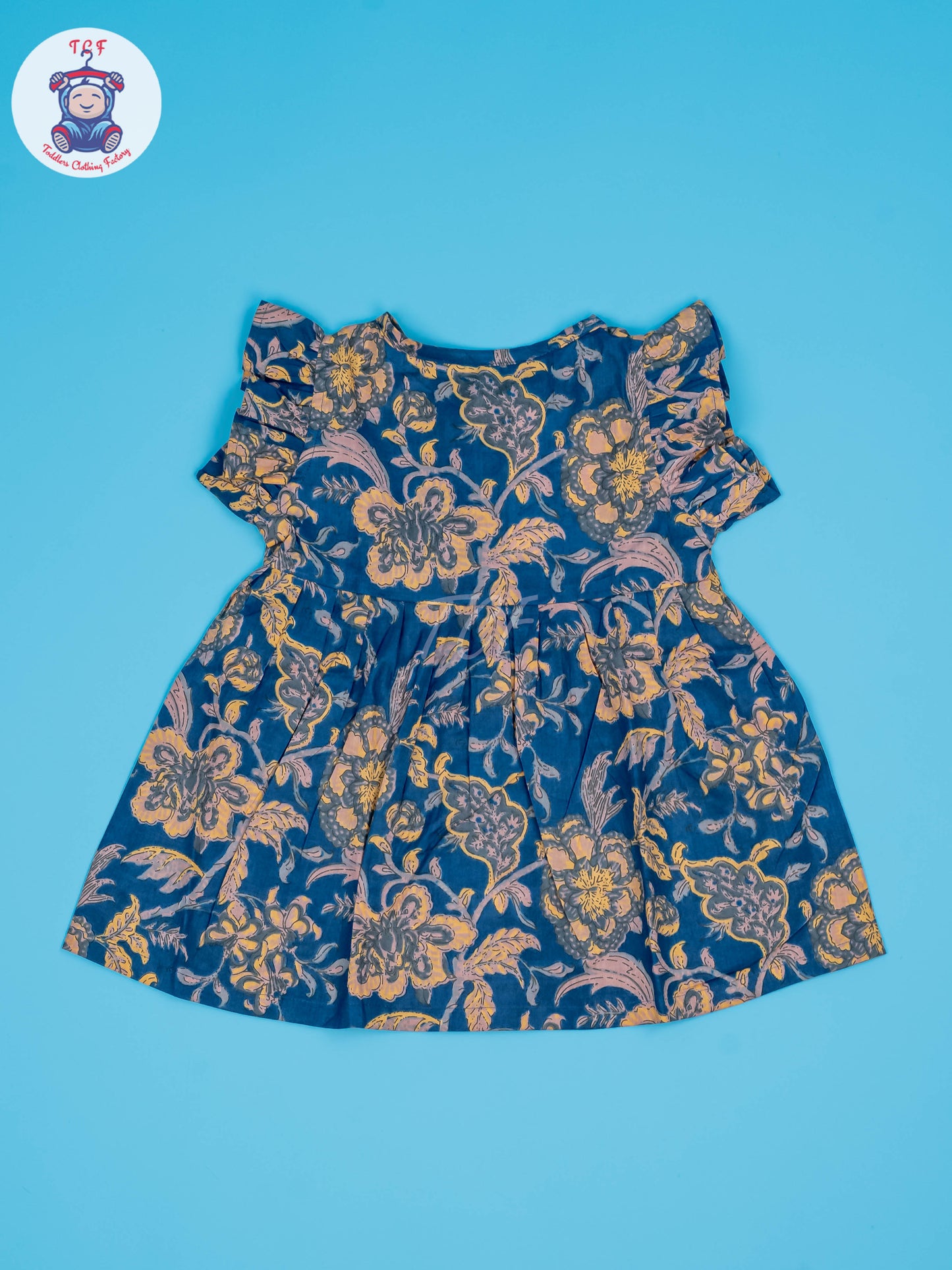 Blue Floral - Girls Readymade Jaipuri Cotton Frocks