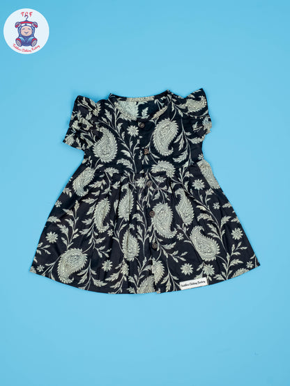 Black - Girls Readymade Jaipuri Cotton Frocks