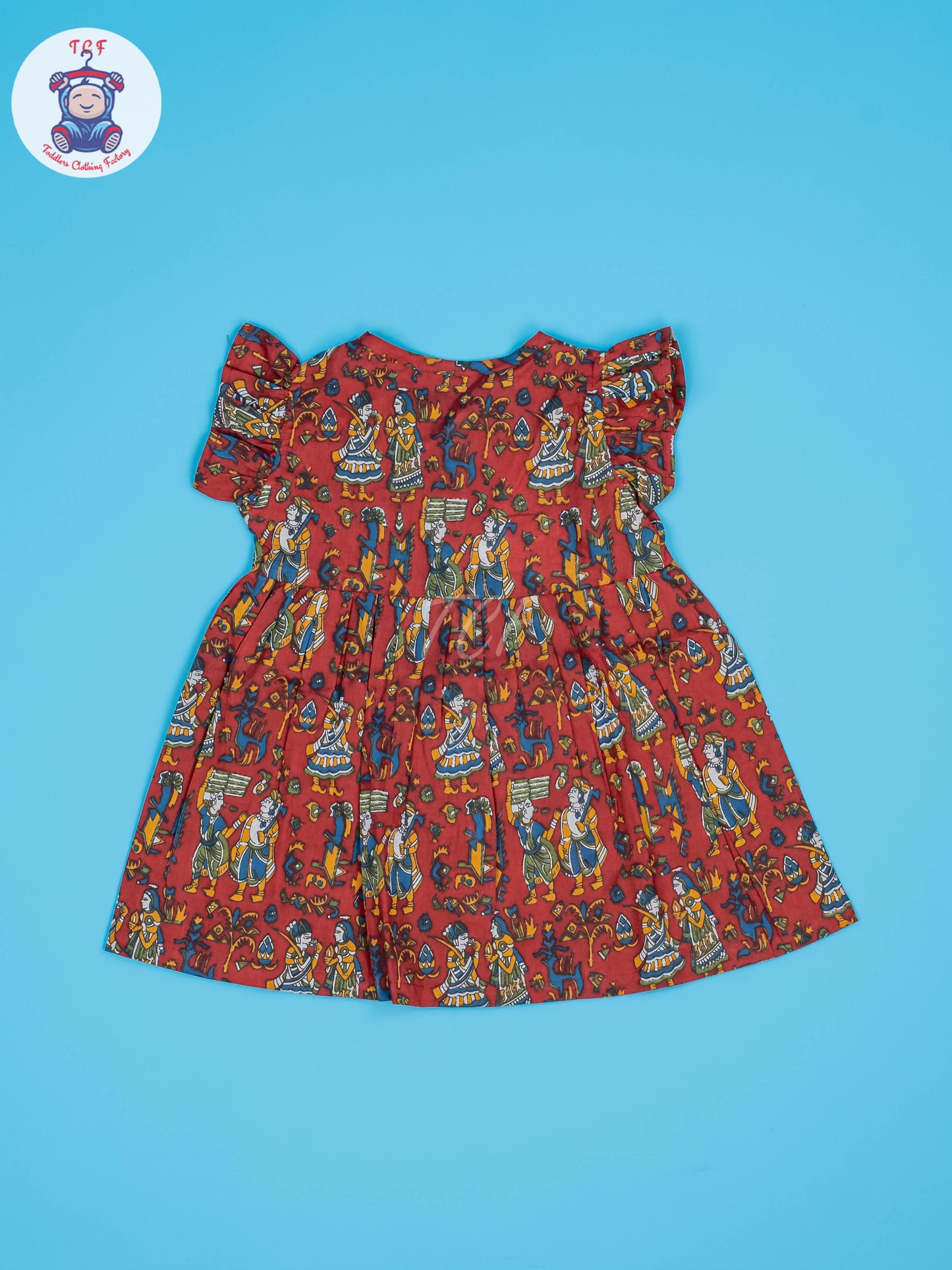 Red Dancing Doll - Girls Readymade Jaipuri Cotton Frocks