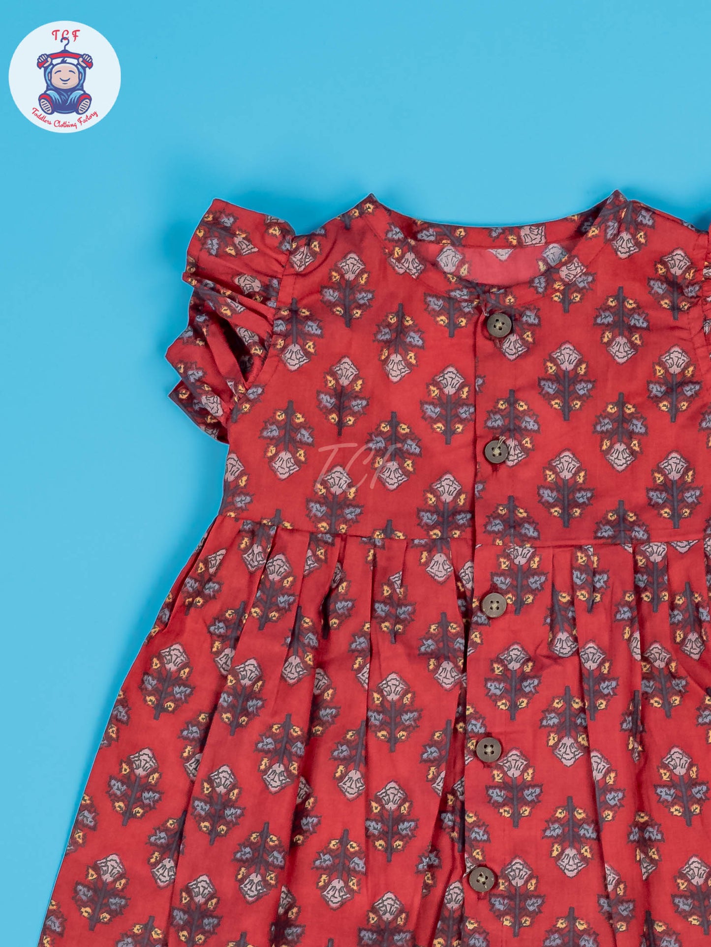 Red - Girls Readymade Jaipuri Cotton Frocks