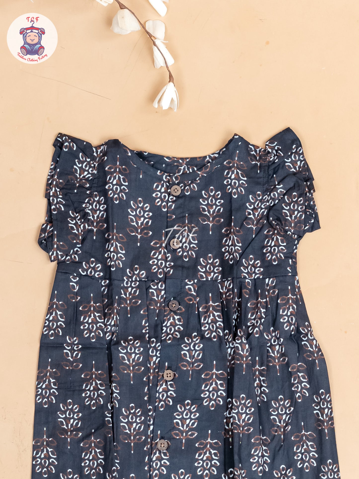 Black  Printed - Girls Readymade Jaipuri Cotton Frocks