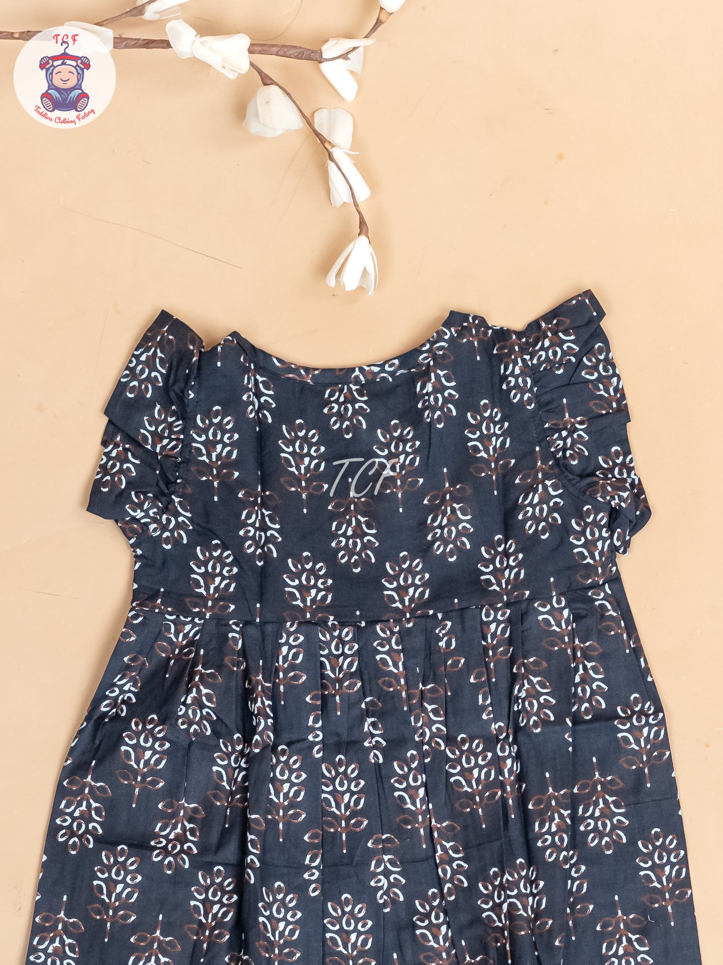 Black  Printed - Girls Readymade Jaipuri Cotton Frocks