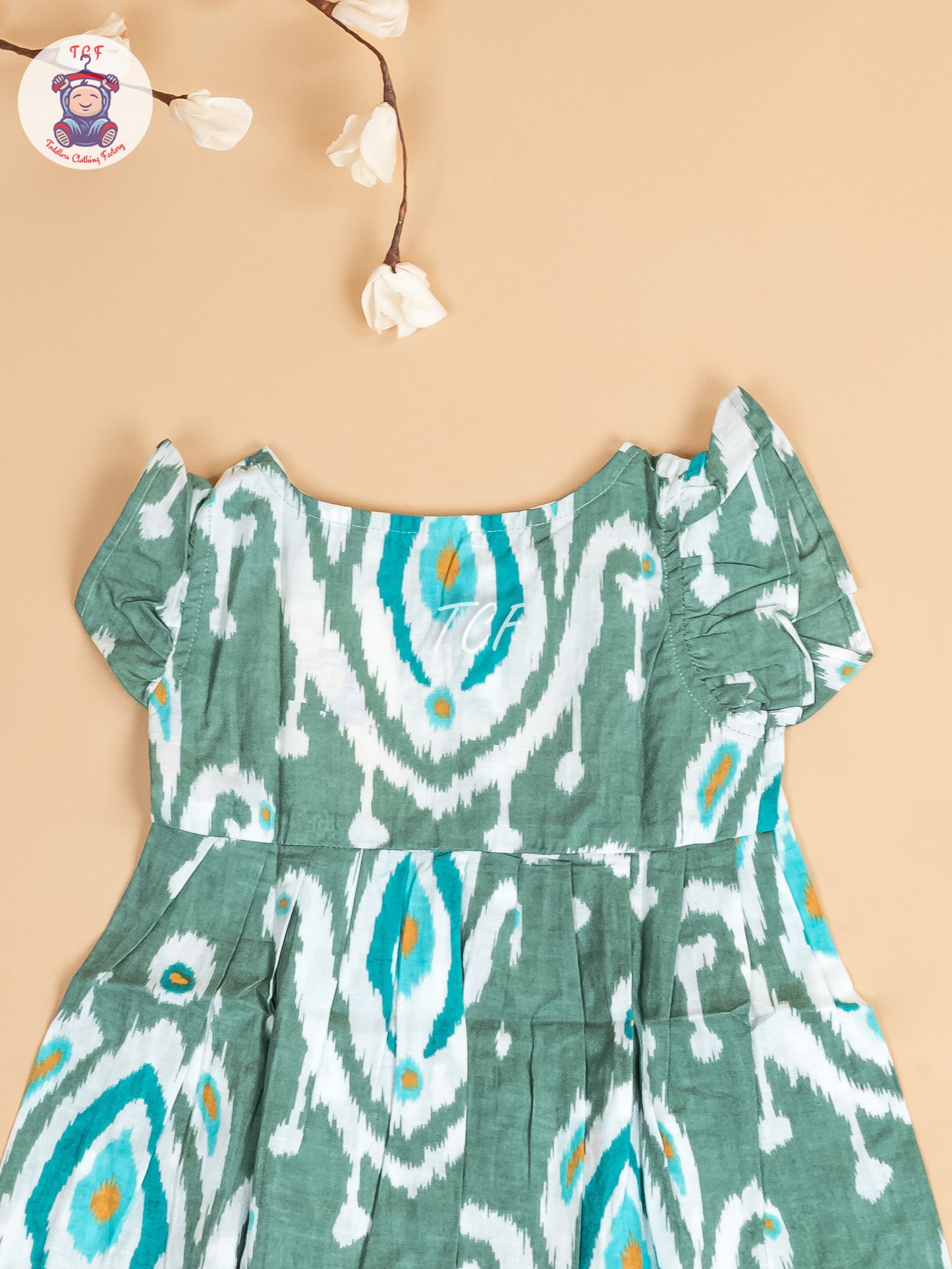 Green - Girls Readymade Jaipuri Printed Cotton Frocks