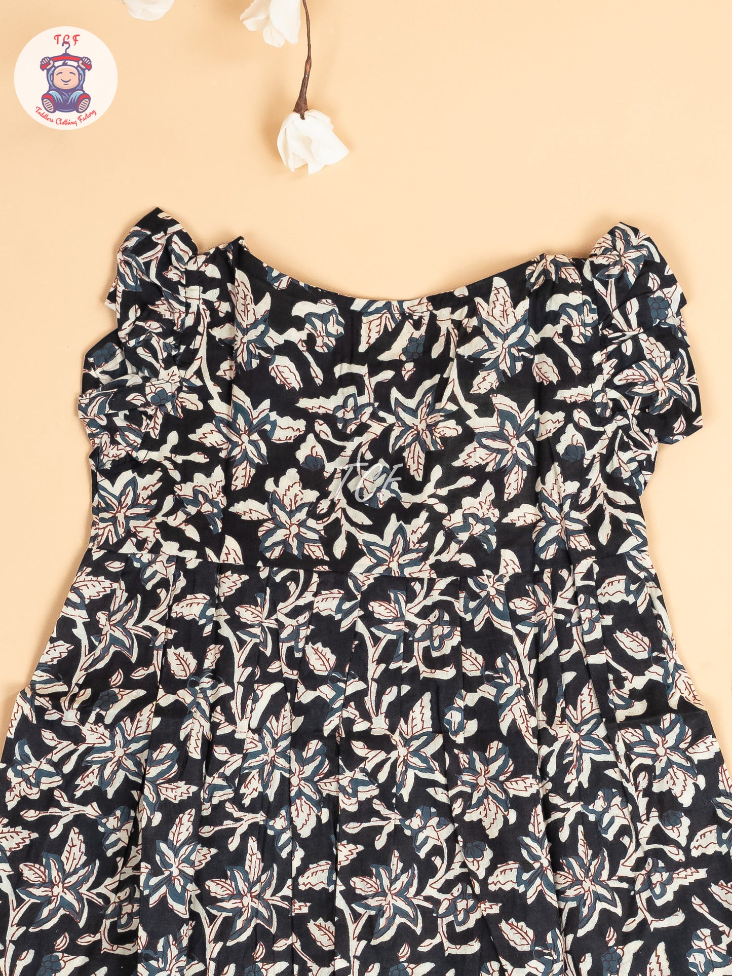 Black - Girls Floral Printed Readymade Jaipuri Cotton Frocks