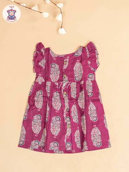 Majentha Floral - Girls Readymade Jaipuri Printed  Cotton Frocks