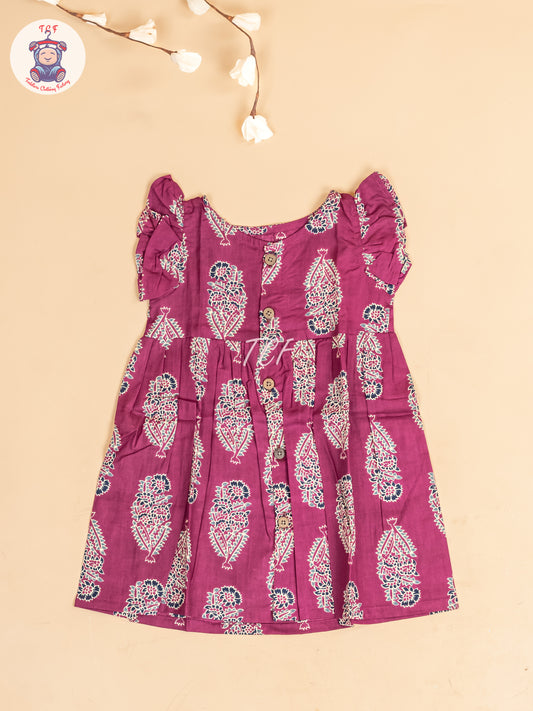 Majentha Floral - Girls Readymade Jaipuri Printed  Cotton Frocks
