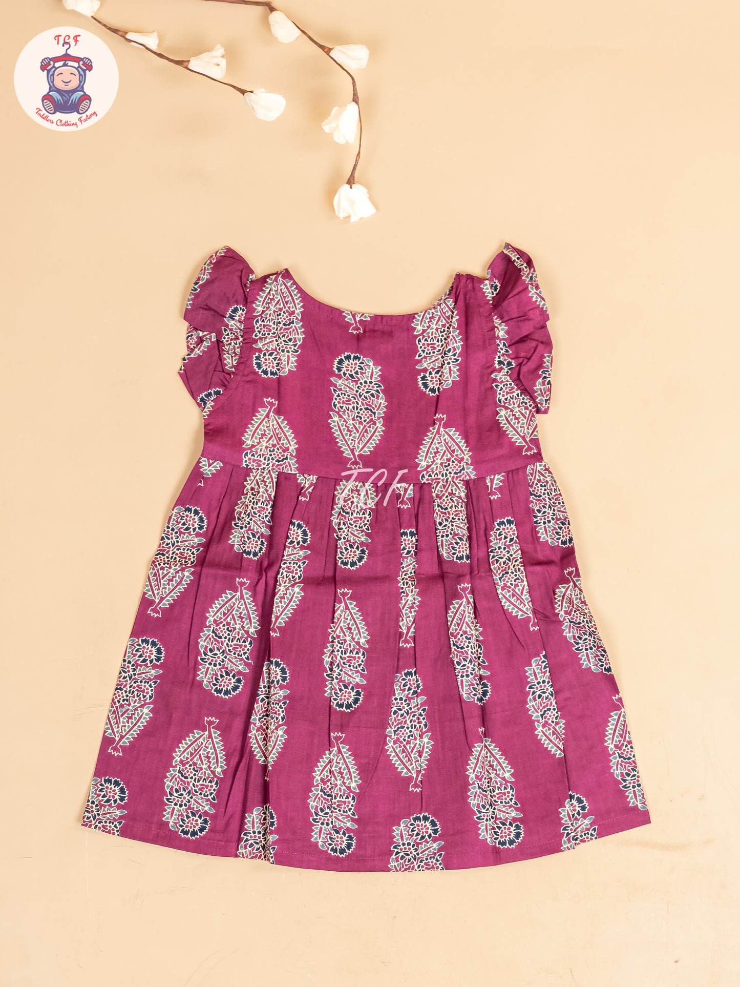Majentha Floral - Girls Readymade Jaipuri Printed  Cotton Frocks