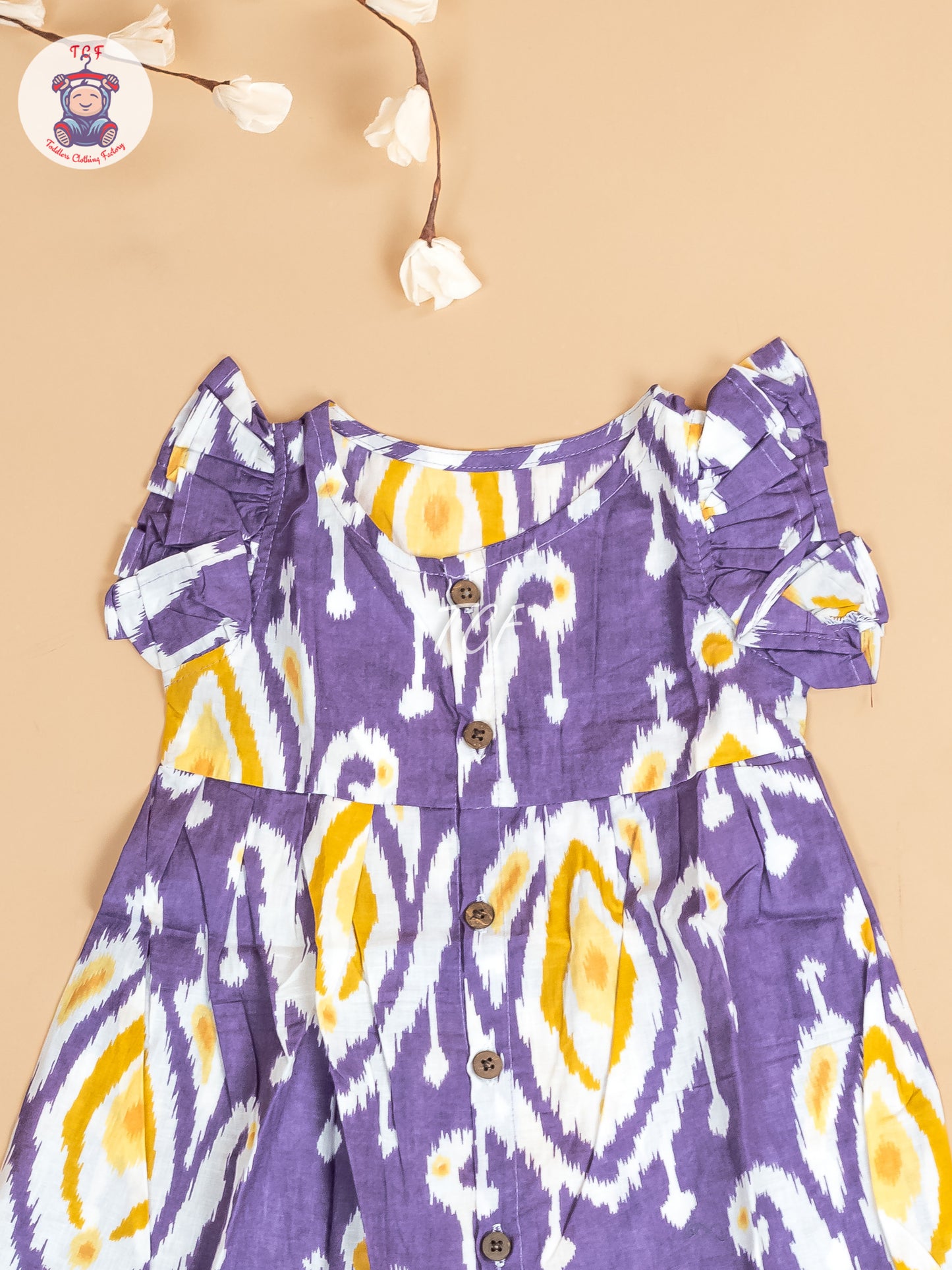 Violet  Printed - Girls Readymade Jaipuri Cotton Frocks